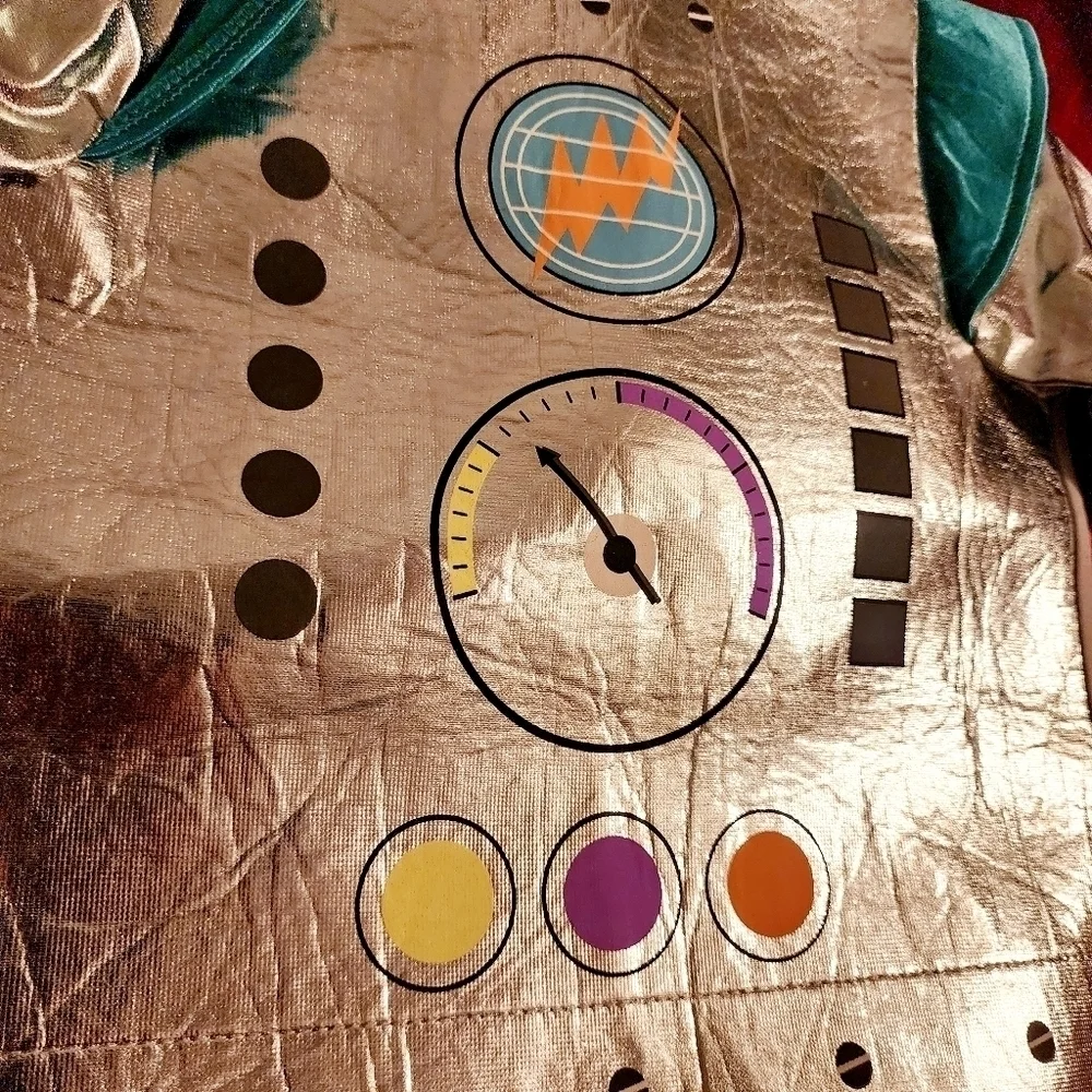 Hyde & Eek Boutique Silver Metallic Robot Top Halloween Costume Cosplay Sz 0-6M